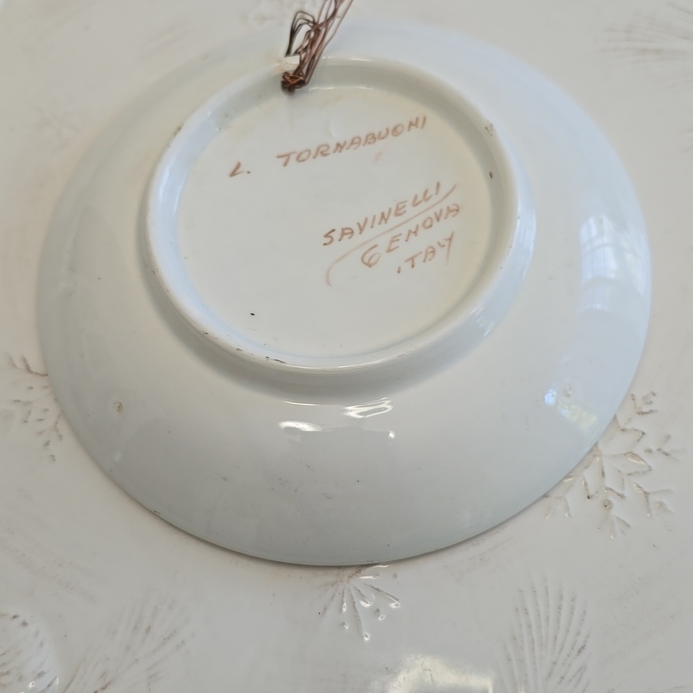 Portrait Lady L. Tournabuoni Genova Italy Decorative Ceramic Plate - Picture 5 of 14